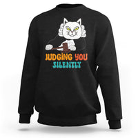 Judge Cat Judging You Silently Funny Sarcastic Sweatshirt - Wonder Print Shop