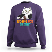 Judge Cat Judging You Silently Funny Sarcastic Sweatshirt - Wonder Print Shop