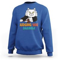 Judge Cat Judging You Silently Funny Sarcastic Sweatshirt - Wonder Print Shop
