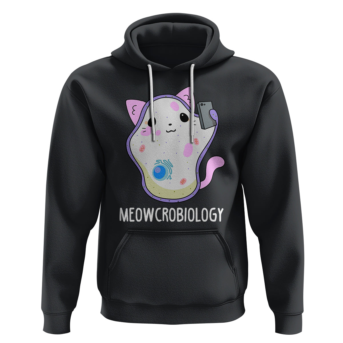 Meowcrobiology Microscopic Cats Science Pet School Biology Hoodie - Wonder Print Shop