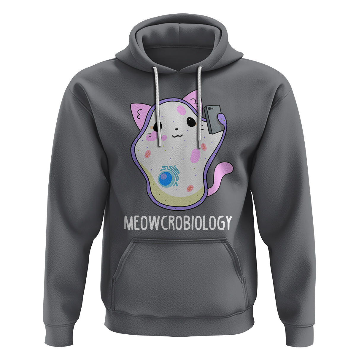 Meowcrobiology Microscopic Cats Science Pet School Biology Hoodie - Wonder Print Shop