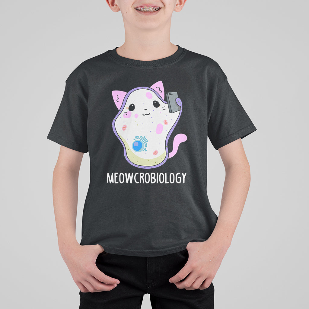 Meowcrobiology Microscopic Cats Science Pet School Biology T Shirt For Kid - Wonder Print Shop
