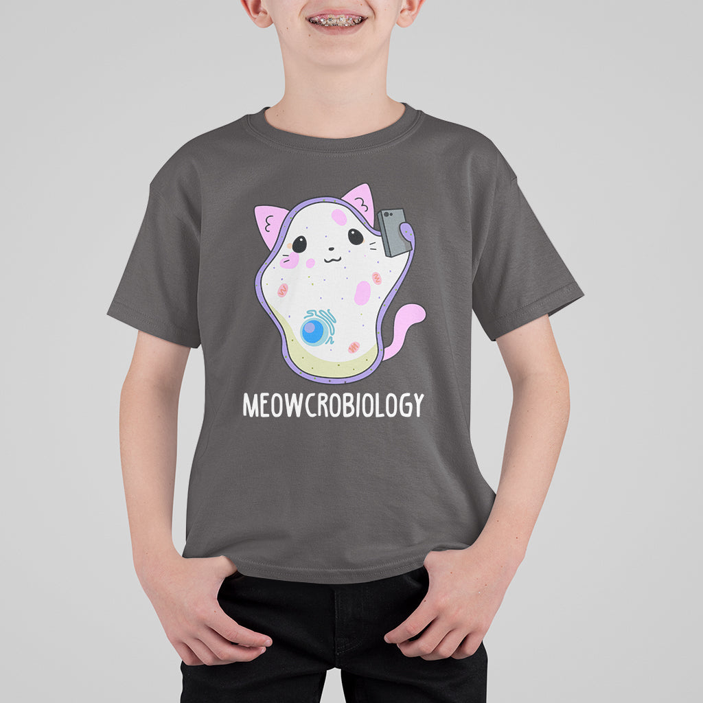 Meowcrobiology Microscopic Cats Science Pet School Biology T Shirt For Kid - Wonder Print Shop