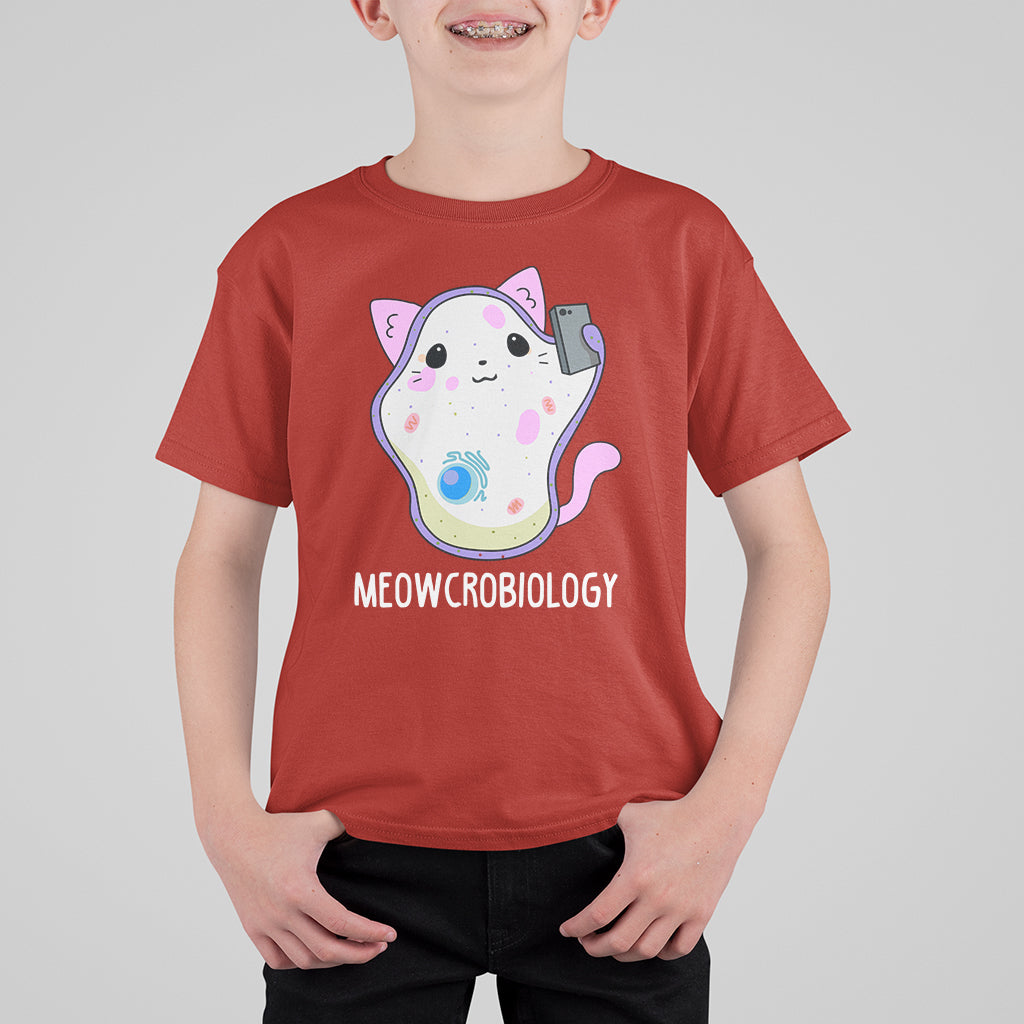 Meowcrobiology Microscopic Cats Science Pet School Biology T Shirt For Kid - Wonder Print Shop