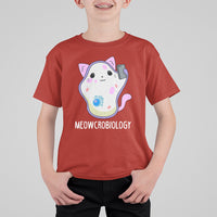 Meowcrobiology Microscopic Cats Science Pet School Biology T Shirt For Kid - Wonder Print Shop