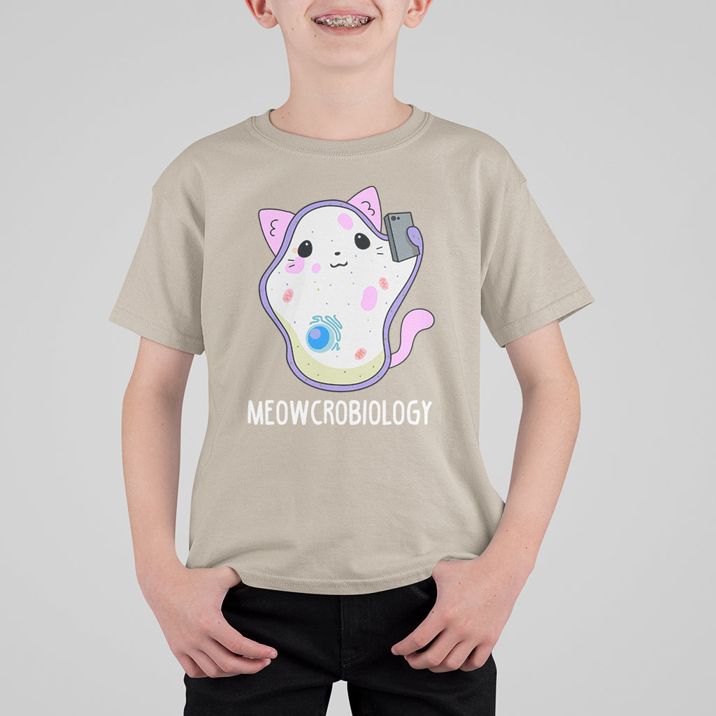 Meowcrobiology Microscopic Cats Science Pet School Biology T Shirt For Kid - Wonder Print Shop