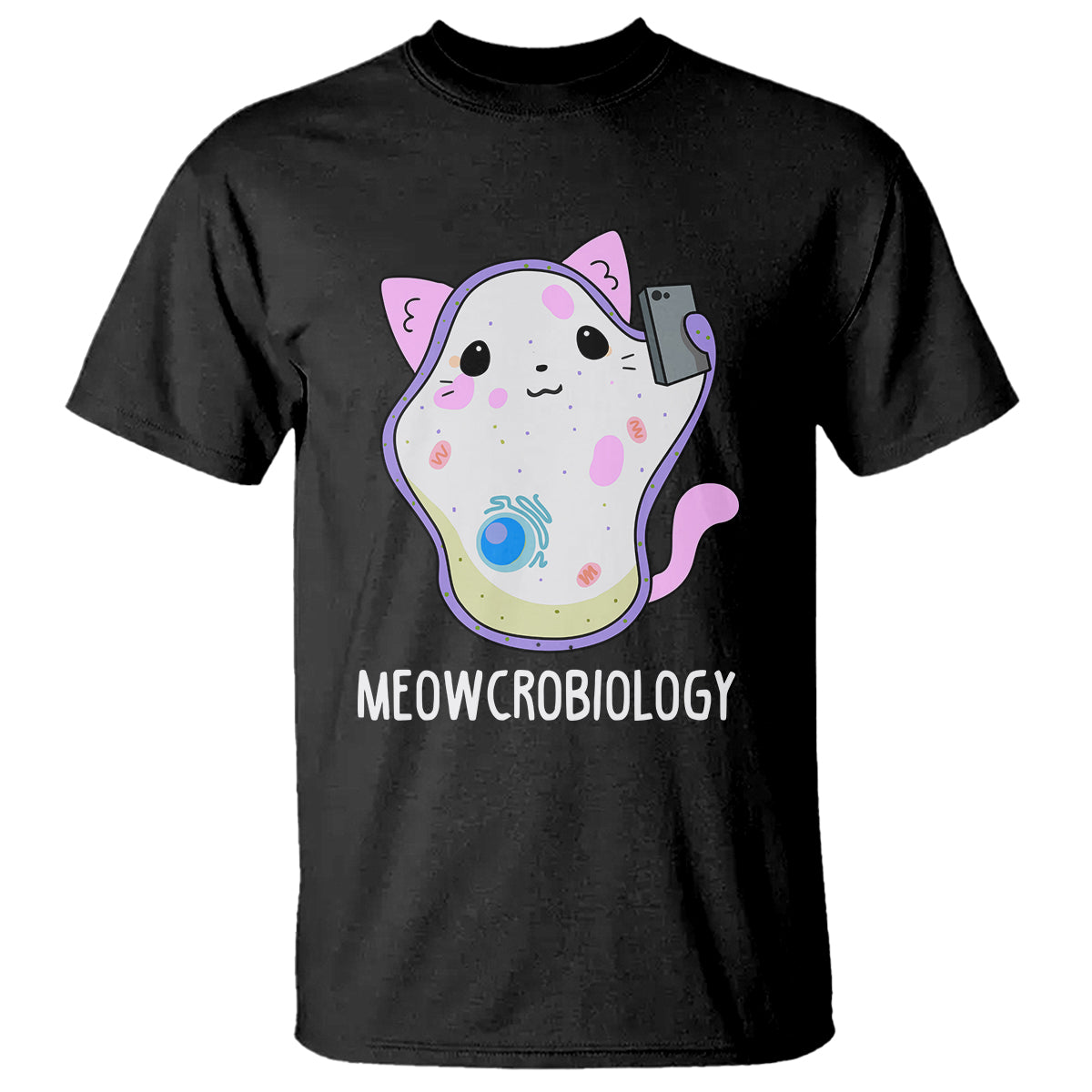 Meowcrobiology Microscopic Cats Science Pet School Biology T Shirt - Wonder Print Shop