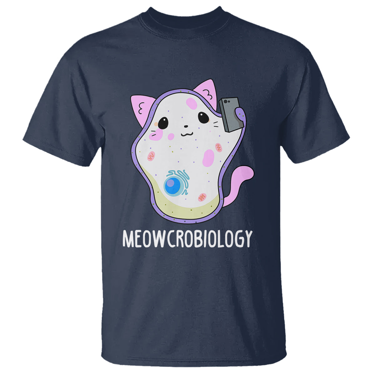 Meowcrobiology Microscopic Cats Science Pet School Biology T Shirt - Wonder Print Shop