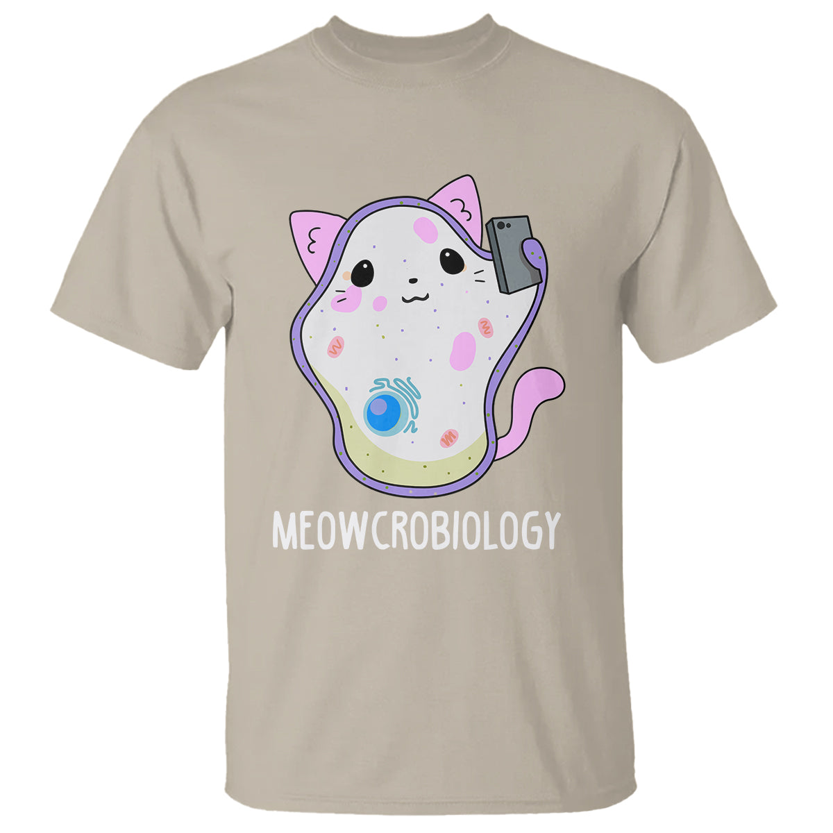 Meowcrobiology Microscopic Cats Science Pet School Biology T Shirt - Wonder Print Shop