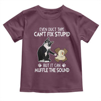Funny Sarcastic Cat Toddler T Shirt Duct Tape Can't Fix Stupid But Can Muffle The Sound