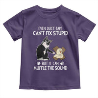 Funny Sarcastic Cat Toddler T Shirt Duct Tape Can't Fix Stupid But Can Muffle The Sound