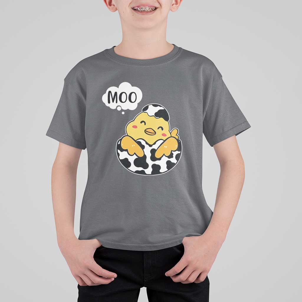 MOO Funny Chicken Fake Cow T Shirt For Kid - Wonder Print Shop