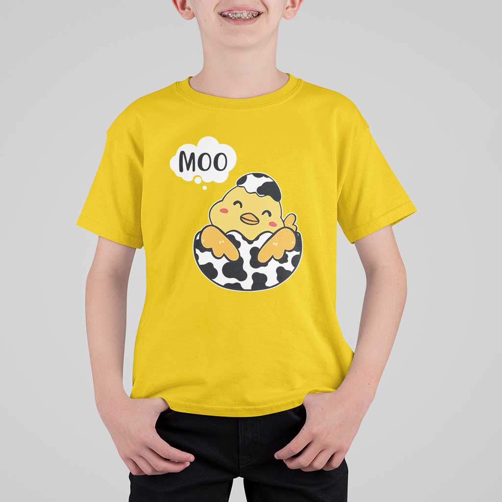 MOO Funny Chicken Fake Cow T Shirt For Kid - Wonder Print Shop