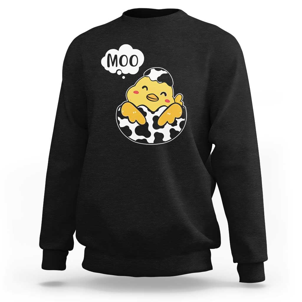 MOO Funny Chicken Fake Cow Sweatshirt - Wonder Print Shop