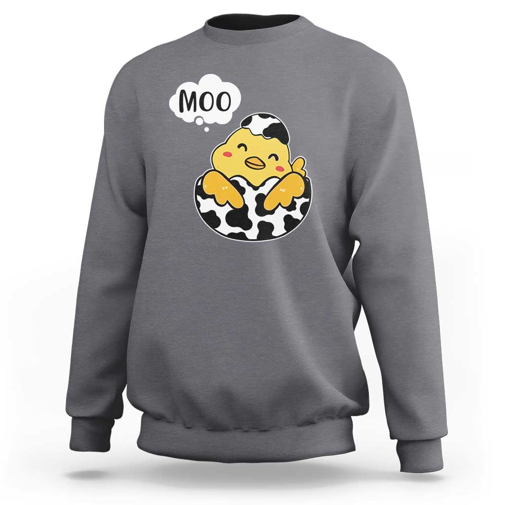 MOO Funny Chicken Fake Cow Sweatshirt - Wonder Print Shop