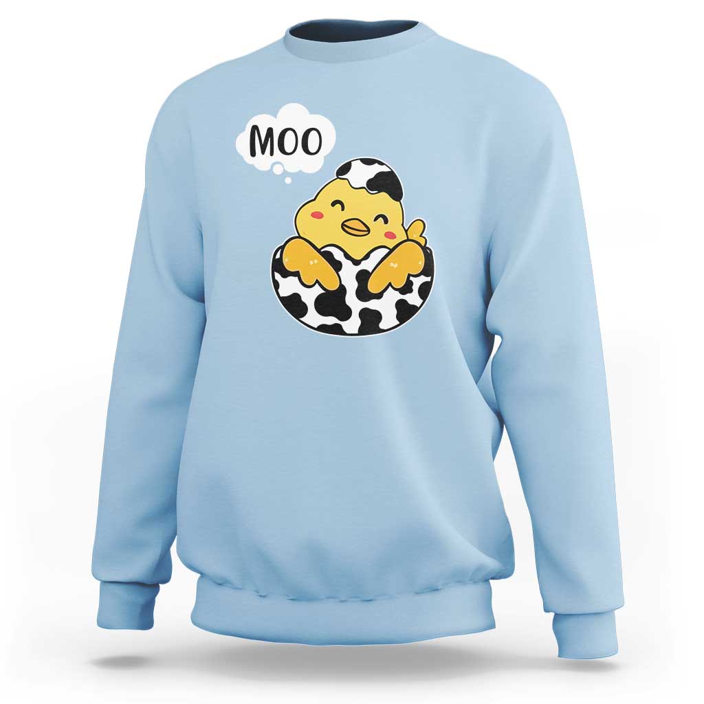 MOO Funny Chicken Fake Cow Sweatshirt - Wonder Print Shop