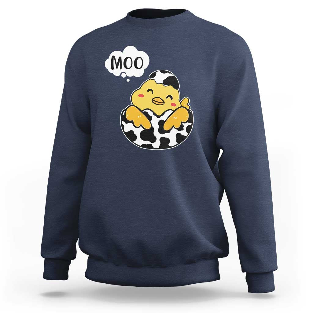 MOO Funny Chicken Fake Cow Sweatshirt - Wonder Print Shop