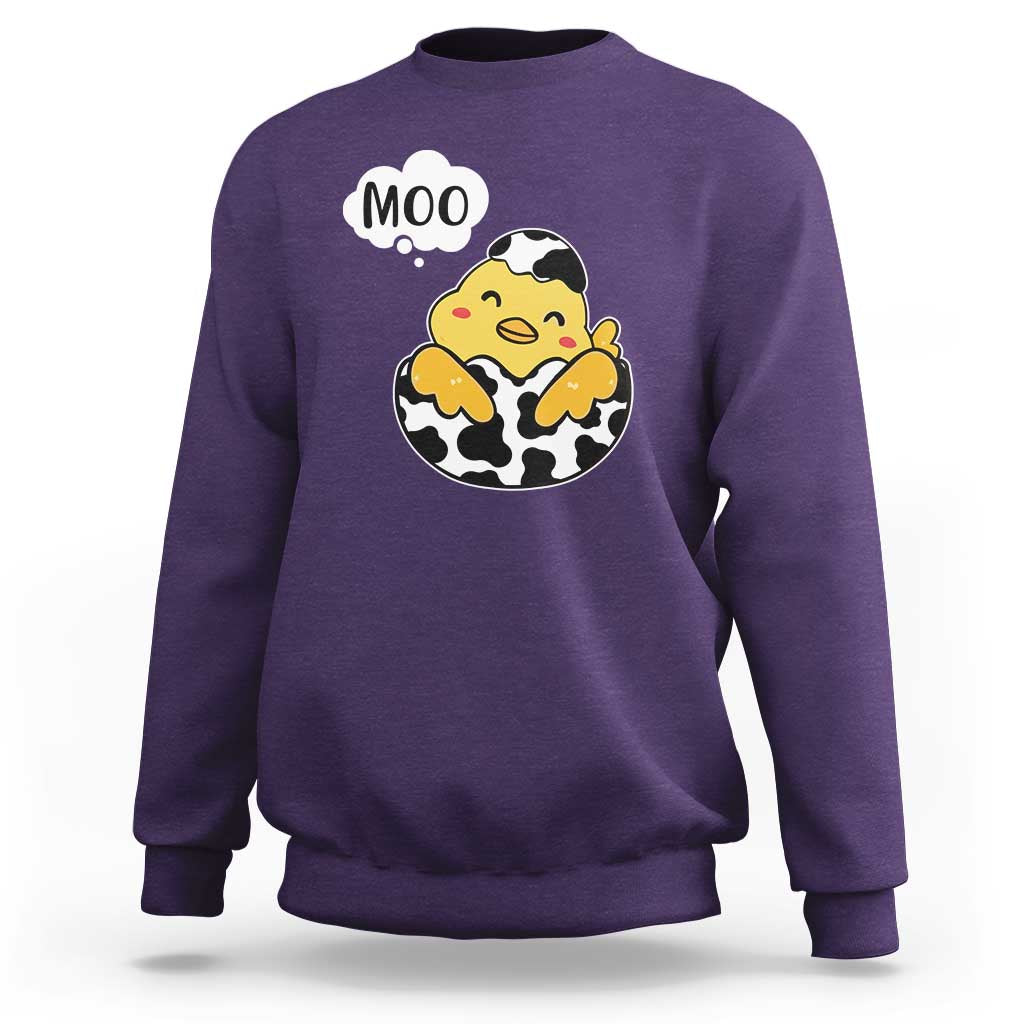 MOO Funny Chicken Fake Cow Sweatshirt - Wonder Print Shop