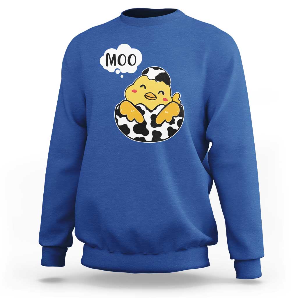 MOO Funny Chicken Fake Cow Sweatshirt - Wonder Print Shop