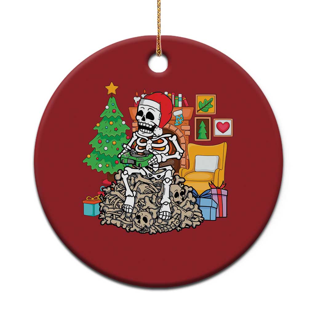 Christmas Gamer Skeleton Gaming Christmas Ornament - Wonder Print Shop