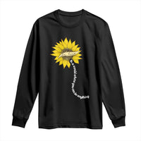 Be Kind Long Sleeve Shirt In A World Where You Can Be Anything Sunflower