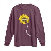 Be Kind Long Sleeve Shirt In A World Where You Can Be Anything Sunflower