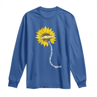 Be Kind Long Sleeve Shirt In A World Where You Can Be Anything Sunflower