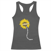 Be Kind Racerback Tank Top In A World Where You Can Be Anything Sunflower
