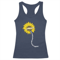 Be Kind Racerback Tank Top In A World Where You Can Be Anything Sunflower