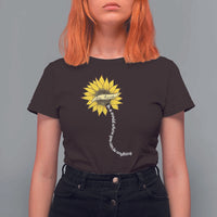 Be Kind T Shirt For Women In A World Where You Can Be Anything Sunflower - Wonder Print Shop