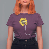 Be Kind T Shirt For Women In A World Where You Can Be Anything Sunflower - Wonder Print Shop