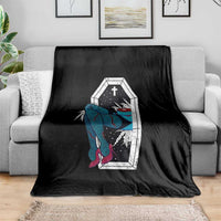 Creepy Halloween Throw Blanket Sexy Zombie Legs Flash Tattoo Coffin - Wonder Print Shop