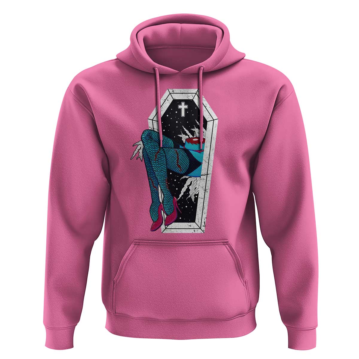 Creepy Halloween Hoodie Sexy Zombie Legs Flash Tattoo Coffin