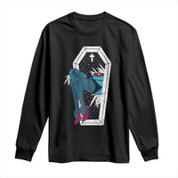 Creepy Halloween Long Sleeve Shirt Sexy Zombie Legs Flash Tattoo Coffin