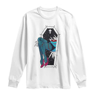 Creepy Halloween Long Sleeve Shirt Sexy Zombie Legs Flash Tattoo Coffin