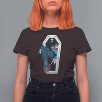 Creepy Halloween T Shirt For Women Sexy Zombie Legs Flash Tattoo Coffin - Wonder Print Shop