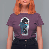 Creepy Halloween T Shirt For Women Sexy Zombie Legs Flash Tattoo Coffin - Wonder Print Shop