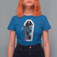 Creepy Halloween T Shirt For Women Sexy Zombie Legs Flash Tattoo Coffin - Wonder Print Shop