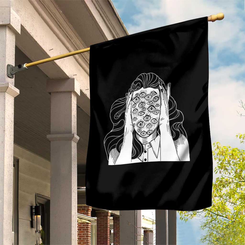 Creepy Aesthetic All Eyes On Me Psycho Girl Garden Flag - Wonder Print Shop