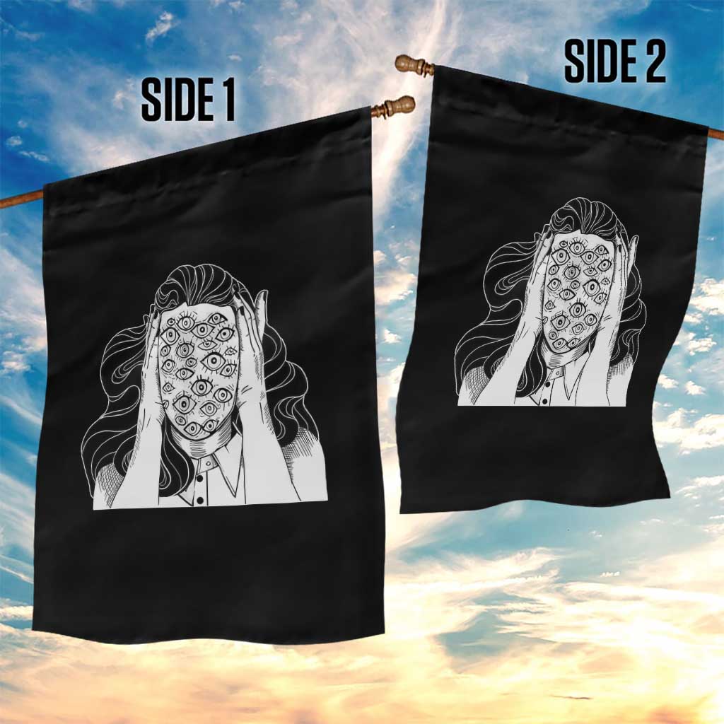 Creepy Aesthetic All Eyes On Me Psycho Girl Garden Flag - Wonder Print Shop