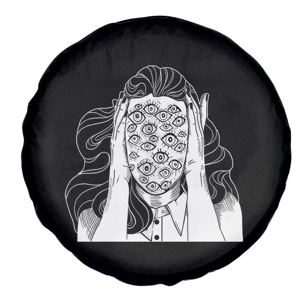 Creepy Aesthetic All Eyes On Me Psycho Girl Spare Tire Cover