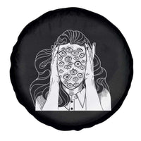 Creepy Aesthetic All Eyes On Me Psycho Girl Spare Tire Cover
