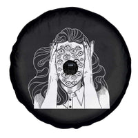 Creepy Aesthetic All Eyes On Me Psycho Girl Spare Tire Cover
