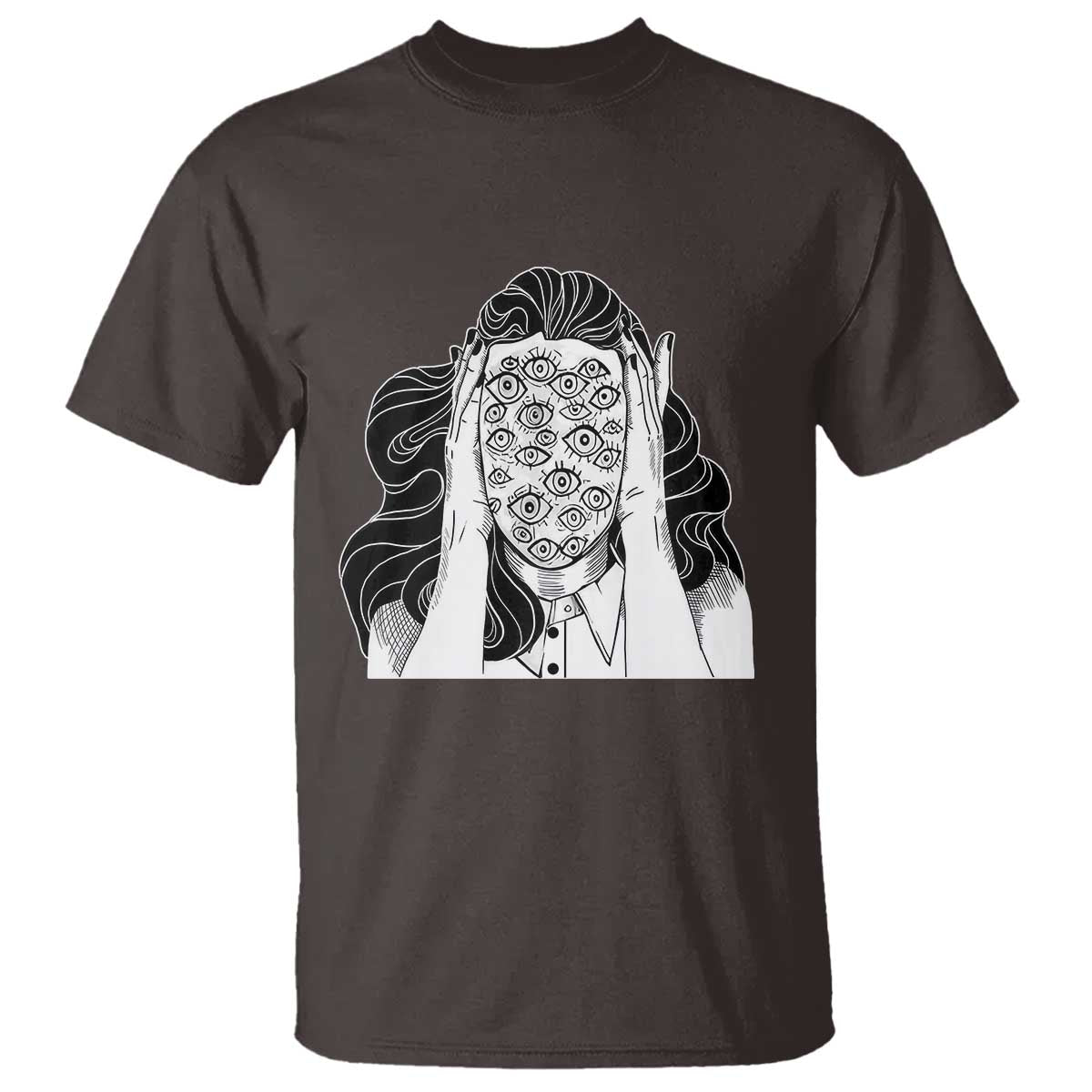 Creepy Aesthetic All Eyes On Me Psycho Girl T Shirt - Wonder Print Shop