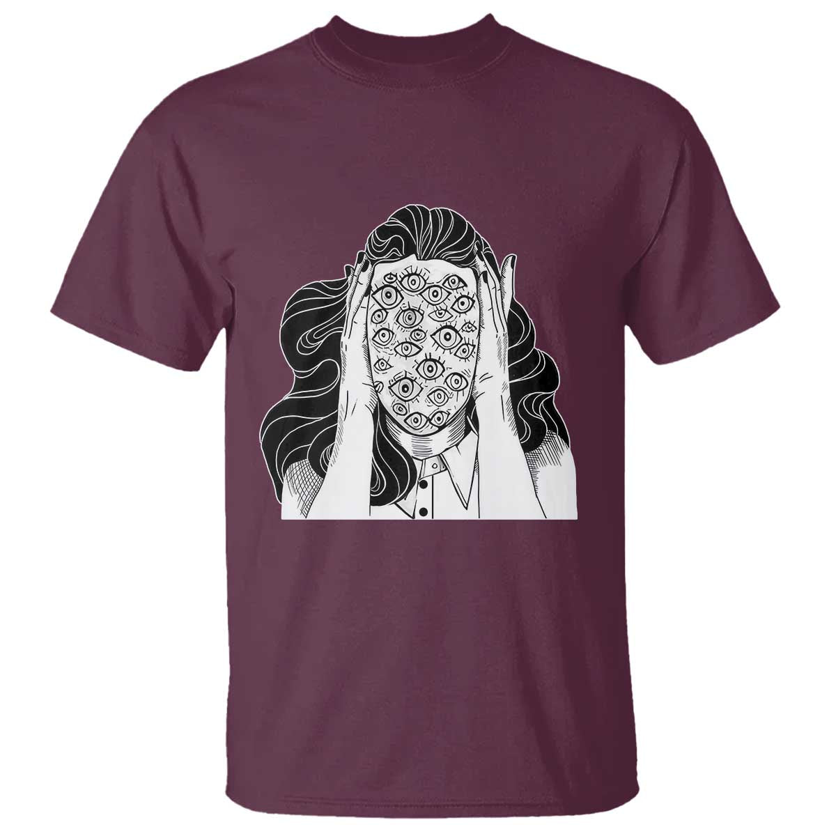 Creepy Aesthetic All Eyes On Me Psycho Girl T Shirt - Wonder Print Shop