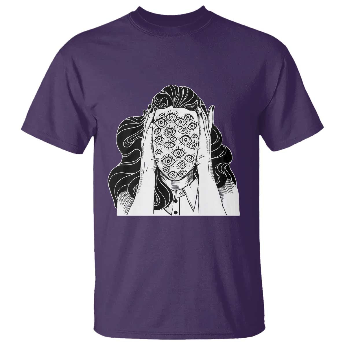 Creepy Aesthetic All Eyes On Me Psycho Girl T Shirt - Wonder Print Shop