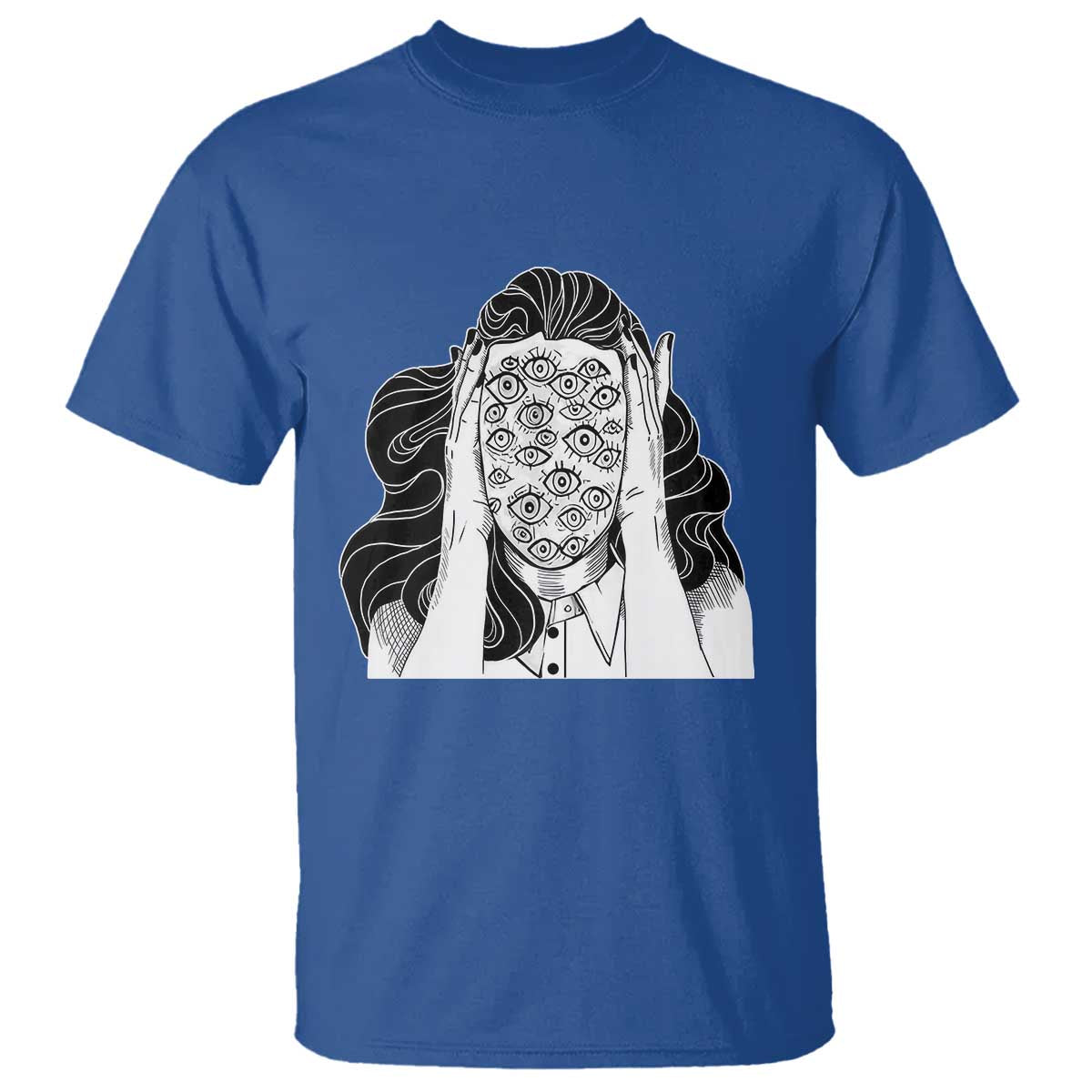 Creepy Aesthetic All Eyes On Me Psycho Girl T Shirt - Wonder Print Shop