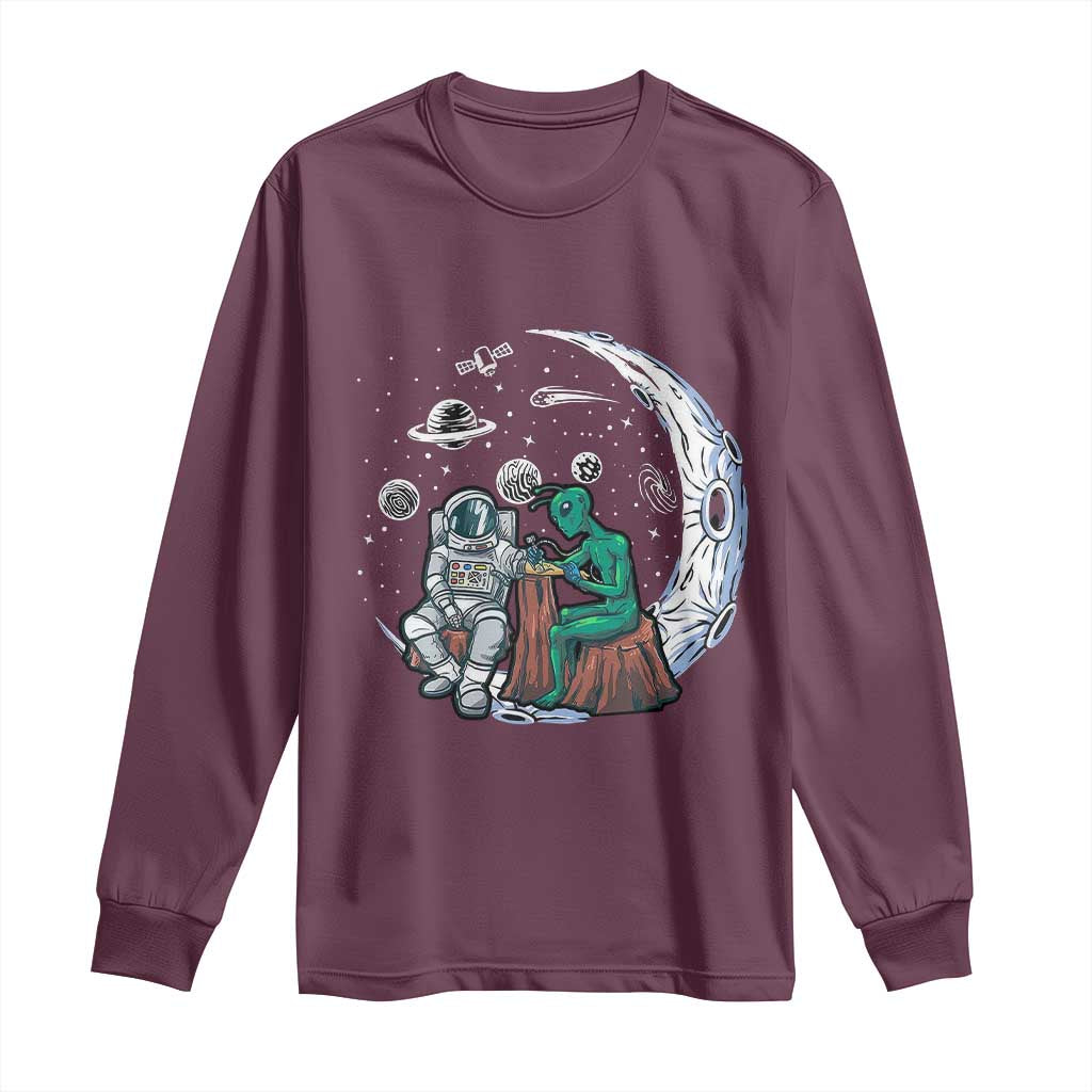 Funny Alien Ink Astronaut Outer Space Long Sleeve Shirt