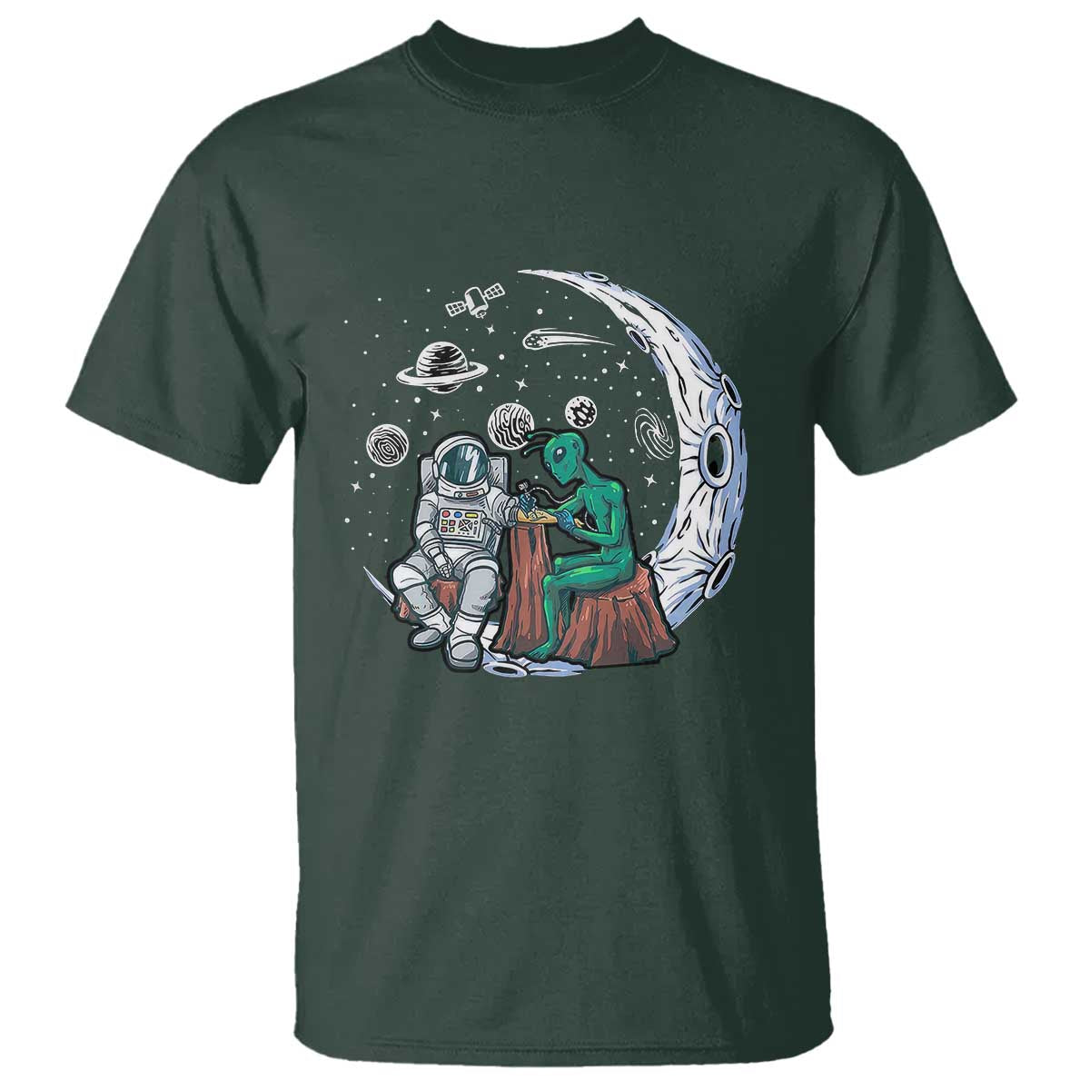 Funny Alien Ink Astronaut Outer Space T Shirt - Wonder Print Shop