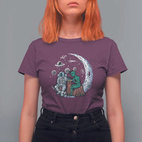 Funny Alien Ink Astronaut Outer Space T Shirt For Women - Wonder Print Shop